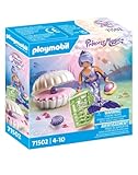 PLAYMOBIL Princess Magic 71502 Meerjungfrau mit Perlmuschel, inklusive Muschelschatulle und Dekomuschel zum Befestigen auf glatten Flächen, Zauberhaftes Spielzeug für Kinder ab 4 Jahren