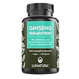 Lunatura - Ginseng Kapseln - Fermentierter sibirischer und koreanischer Ginseng - Mit rotem koreanischem Ginseng Extrakt - Vegan - 60 Kapseln - 2-Monats-Vorrat