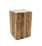 Spetebo Design Holz Hocker eckig - 30x20 cm - Blumenhocker Beistelltisch Holzklotz Hocker Blumenständer