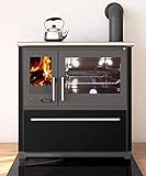 EEK A+ Küchenofen Holzherd Plamen 850 schwarz, rechte Version - 8 kW Dauerbrandherd