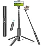 Gahenwo 153cm Selfie Stick Handy Stativ für Smartphone, 3-in-1 Selfie Stick mit Fernbedienung, Stativ Reiseständer Selfie-Stangen mit 360° kompatibel für 4''-7'' iPhone/Mobiltelefon