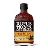 RUFUS TEAGUE Tres Chiles BBQ Sauce (396 g), Mittelscharfe exotisch würzige Grillsauce mit einem Touch Limette, glutenfrei und ohne GMOs/GVOs