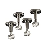 Victoria M. Gardinenstangen-Halterung Decke Deckenhalter Vorhangstange, 1-läufig, Silber, Ø 16 mm, 4er Pack