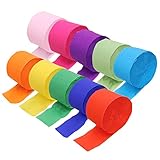 Krepppapier, 10 Farben Kreppband Bunt 4.5cm x 25m Party Kreppbänder DIY Papier Streamer Luftschlangen, für Hochzeit Papierfalten Basteln, Krepp-Papier Feier Dekoration (10 Stück)
