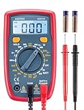 AstroAI Digital Multimeter mit Ohm Volt Ampere Spannung Tester Messung von AC/DC Spannung, DC Strom, Widerstand, Diode, Kontinuität Messinstrument mit Hintergrundbeleuchtung, Tiefrot