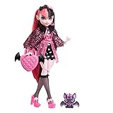 Monster High Draculaura Puppe - Vamp-tastische Mode, Umhang, Accessoires, Haustierfledermaus, Modepuppe für Kinder ab 4 Jahren, HHK51