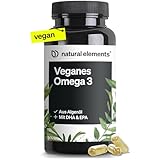 Omega 3 vegan aus Algenöl - 90 Kapseln - Hochdosiert mit hochwertigem EPA und DHA (in Triglycerid-Form) - Omega-3 für Veganer, Laborgeprüft, nachhaltig und von Natur aus schadstoffarm