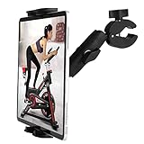 Laufband Tablet iPad Halter Fahrrad Lenker Halterung Klemme für stationäre Fahrrad Elliptische Spin Bike Peloton Kinderwagen für 4-13 Zoll Geräte, iPad Pro 12.9, Air, Mini, Galaxy Tabs, iPhone