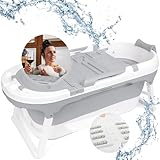 Balneo Vital® Faltbare mobile Badewanne XL mit Badewannenablage & Massagerollen für Erwachsene & Kinder | freistehend für Badezimmer | Ihre tragbare klappbare Bathtub für Dusche & Outdoor