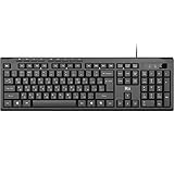 Rii Russian Keyboard, Wired Keyboard PC, Business Slim Keyboard with Cable for Mac/PC/Tablet/Windows/Android/Microsoft, Russische Tastatur