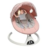 Lightakai Babywippe Elektrisch, 25° Neigungswinkel Babyschaukel Elektrisch - Natürlichen Schaukelgeschwindigkeiten Baby Schaukel mit Fernbedienung für Babys im Alter von 0-12 Monaten