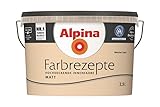 Alpina Farbrezepte Innenfarbe Wandfarbe matt, 2,5 L Weicher Sand, Beige