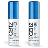 CB12 spray Doppelpack: Alkoholfreies Mundspray für angenehmen Atem unterwegs, Mint/Menthol gegen Mundgeruch