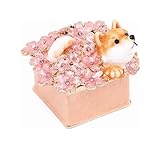 Schmuckkästen Mini-Schmuckkästchen mit Hundemotiv, Kristall-Tierstatue, Schmuck-Organizer-Box Geschenke
