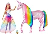 Barbie Dreamtopia Magisches Zauberlicht Einhorn, mit 25+ Lichter und Sound, inkl. Barbie-Puppe und Einhorn, Geschenk für Kinder, Spielzeug ab 3 Jahre, GWM78