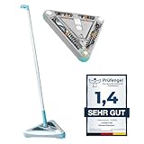 Livington Deeper Sweeper - kabelloser Akku Bodenreiniger mit 4 rotierenden Bürsten - Triangle-Design - elektrischer Kehrbesen mit LED-Licht - Akkubesen ohne Beutel - Flexibler Schwenkkopf - Besen