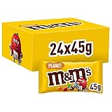 M&M'S Peanut, Großpackung, Milchschokolade, Geschenk & Filmabend-Snacks, 24 Packungen à 45 g