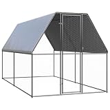 vidaXL Outdoor Hühnerkäfig 2x4x2m Verzinkter Stahl Hühnerstall Freilaufgehege