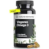 Omega 3 vegan aus Algenöl - 90 Kapseln - Hochdosiert mit hochwertigem EPA und DHA (in Triglycerid-Form) - für Veganer, Laborgeprüft, nachhaltig und vor Natur aus schadstoffarm