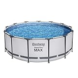 Bestway® Steel Pro MAX™ Ersatz Frame Pool ohne Zubehör Ø 396 x 122 cm, lichtgrau, rund