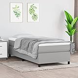 JUDYY Boxspringbett mit Matratze Hellgrau 90x200 cm Stoff, Bett, Bettgestell, Jugendbett, Schlafzimmer Bett, Bed Frame 3144391