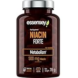 ESSENSEY - Niacin I 500 mg I 120 Kapseln I Nicotinamid I Für Vegetarier I 120 Tagesdosen I Leicht zu schlucken