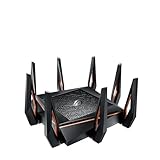 ASUS GT-AX11000 ROG Rapture Gaming kombinierbarer Router (Tethering als 4G und 5G Router-Ersatz, Ai Mesh WLAN System, WiFi 6 AX11000, Game First V, VPN Fusion, 1x 2.5G LAN)