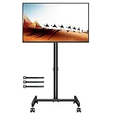 BONTEC TV Ständer Rollbar für 13-49 Zoll Flat Curved TVs, Tragbarer Mobiler TV Wagen mit 4 Rollen, Höhenverstellbarer TV Ständer auf Rädern bis 20 kg, max. VESA 200x200mm für Heim und Büromeetings