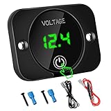 DC 12V 24V LED Digital Voltmeter Wasserdichtes Spannungsmessgerät Batterietester mit Grünlicht Digitalbildschirm Touch Display Panel für Auto Boot Marinefahrzeug Motorrad LKW Wohnmobil ATV UTV