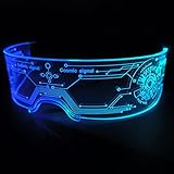 JYB Hopefuture LED Cyberpunk leuchtende Brille, Party Bunte Technologie EL Kaltlichtlinsenbrille (Kosmisch)