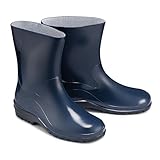 ESTRO Gummistiefel Damen Halbhoch Wasserdicht - Regenstiefel Damen Gummistiefel Halbhoch Damen Regenschuhe Damen Regenstiefeletten Damen K007 (38 EU, Dunkelblau)