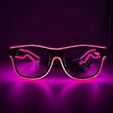 NIWWIN LED Brille, Cyberpunk LED Brille, flexibler Draht Neon Brille,Flashing LED Sonnenbrille Kostüme für Cosplay, Bar, Club, Partybrille, Geschenk, Party Gadgets, EDM, Halloween (1, Rosa)