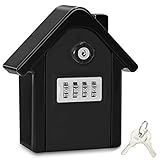 WACCET Schlüsseltresor, Schlüsselsafe mit Zahlencode außen Groß Kapazität Safe für Schlüssel, Schlüsselbox Wandmontage für Aussen Innen Garage Home Office Schlüssel (Schwarz)