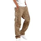 Pamqsen Herren Hose Herren Hose Lang Rangerhose Herren Hose Lang Regular Fit mit Taschen Elastischer Bund Jogginghose Lang Leicht Cargohose Herren Jogginghose Herren |