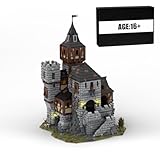 BlocteckToy MOC Klemmbausteine Mittelalterliche Burg Modul eines großen Dorfes Thema Modell, 4228 Teile Mittelalterliches Dorf Gebäude Set, MOC-109930