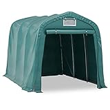 vidaXL Garagenzelt Wasserfest Zeltgarage Weidezelt Foliengarage Zelt Lagerzelt Auto Motorrad Schutz Unterstand Lagerung PVC 2,4x3,6m Grün