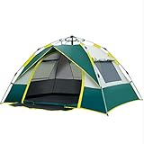 Camping Zelt Automatisches Campingzelt 3-4 Person Easy Instant Setup Touristische Familie Rucksackzelt Zelt zum Wandern angeln(Grün)