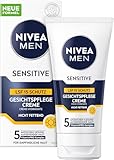NIVEA MEN Sensitive Gesichtspflege Creme mit LSF 15, 24h Feuchtigkeitscreme für empfindliche Männerhaut, beruhigende Gesichtscreme zur Linderung von Hautirritationen (75 ml)