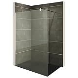 i-flair Duschabtrennung Walk In FIONA 140x200 cm Duschwand Dusche 10mm STARK aus DURCHSICHTIGEM NANO ESG Sicherheitsglas mit EDELSTAHL Wandprofil #740