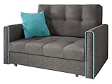 Mirjan24 Sofa Viva Bis II mit Schlaffunktion, 2 Sitzer Polstersofa mit Bettkasten inkl. Kissen, Schlafsofa Sofagarnitur, Bettsofa, Wohnlandschaft, Farbauswahl (Alova 36 + Alova 29)