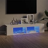 LVHUIDEH Modernes TV-Schrank mit LED-Leuchten, Holz Beistellschrank, TV-Tisch, Lowboard, Medienschrank, TV-Ständer, Fernsehschrank für Wohnzimmer Schlafzimmer 135 x 39 x 30 cm