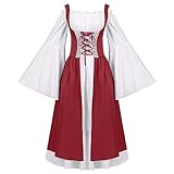 QVNXVO Abendkleider Elegant für Hochzeit Elegant Retro Langes viktorianisches mittelalterliches Ballrock-Cosplay-Kleid für Damen mZweiteiliges Kleid im mittelalterlichen Retro-Stil Ballkleid