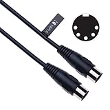 5 DIN MIDI Kabel Stecker zu Stecker Audioleitung für MIDI-Controller, Synthesizer, Klaviertastatur Sequenzer, Elektronisches Schlagzeug Drum Machine Effektprozessor, Sampler Multi-Effekt-Pedal (1m)