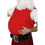 NET TOYS Weihnachtsmann Bauch XXL Kostüm Zubehör Nikolaus Kostümzubehör Bauchkissen Kissen Weihnachten Santa Claus Accessoires