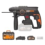 WORX NITRO WX381 Akku Bohrhammer 20V- bürstenloser Motor - multifunktionales Werkzeug zum Bohren, Hammerbohren & Meißeln - 2 Joule Schlagenergie - inkl. 20V 4Ah Pro Akku & Schnellladegerät