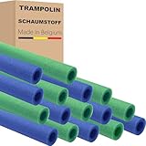 AWM Trampolin Schaumstoff 100 cm Schaumstoffrohre Schaumstoffpolster Stangenschutz Made in EU (Blau/Grün, 8 Stück)