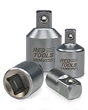 Red Tools Adapter-Set - Stecknuss-Adapter für Ratschen - sehr fest sitzende Steckschlüssel-Aufsätze für Akkuschrauber & Bohrmaschine - 4-teilig