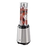 Russell Hobbs Mixer - Standmixer & Smoothie Maker to go [23.500 U/min Power-Motor] inkl. 1x Mixbehälter 600ml (BPA-frei, spülmaschinen- & bruchfest inkl. Deckel) Zerkleinerer, Edelstahl, 23472-56