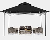 ABCCANOPY 3.35x3.35m Patio Pavillon für Patios Doppeldachweichdach Garten Hinterhof-Pavillon für Schatten und Regen，Schwarz