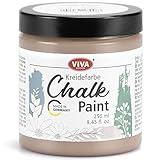 Viva Decor Chalk-Paint - Warm Taupe - Beige 250ml - Kreidefarbe für Möbel, Wand und Deko, Mattes Finish, Hochpigmentiert, Ideal für Shabby Chic & Vintage für Holz und andere Oberflächen